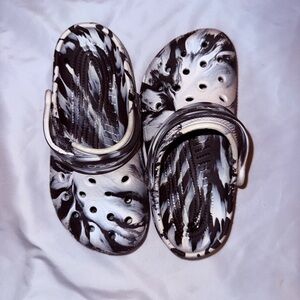 Kids Black and White Crocs